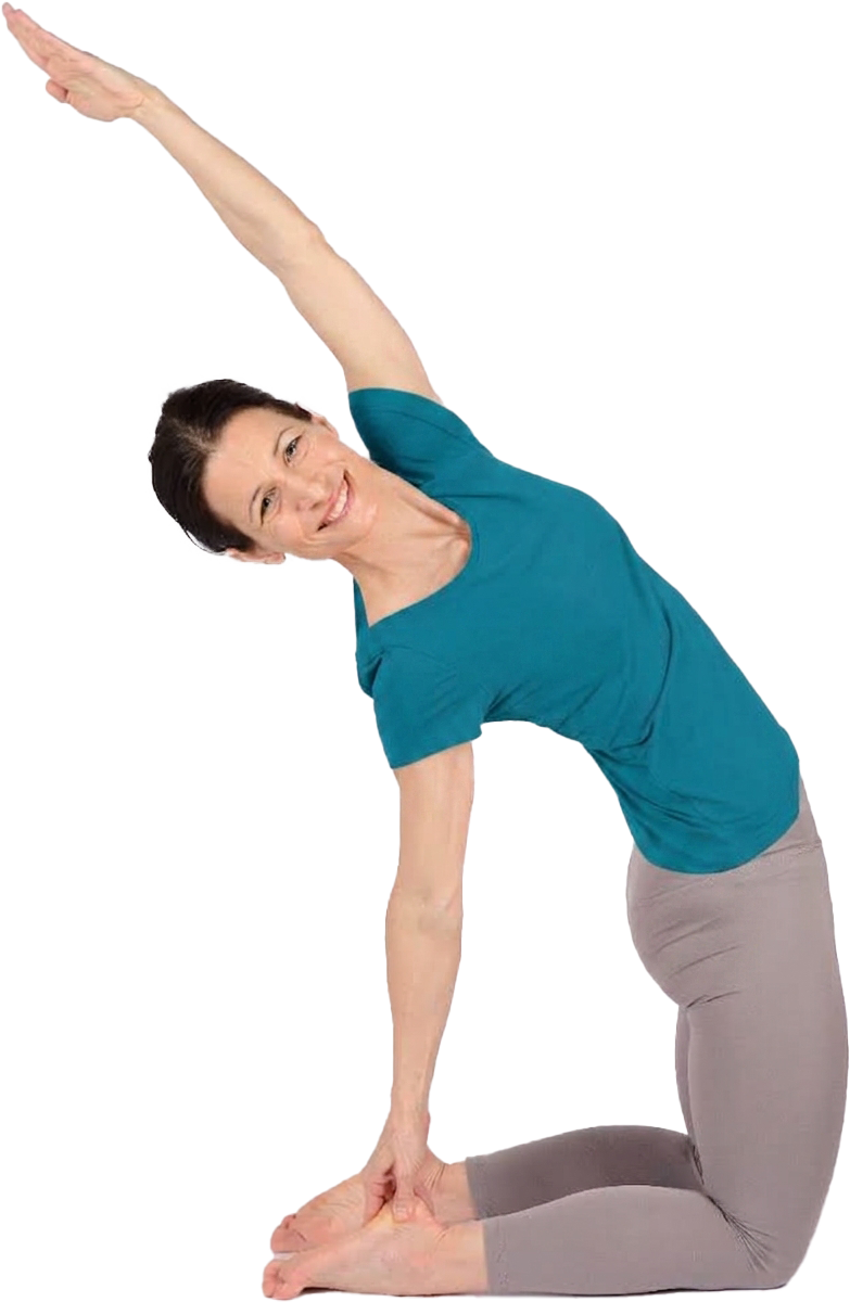 Veronika in una posizione di equilibrio